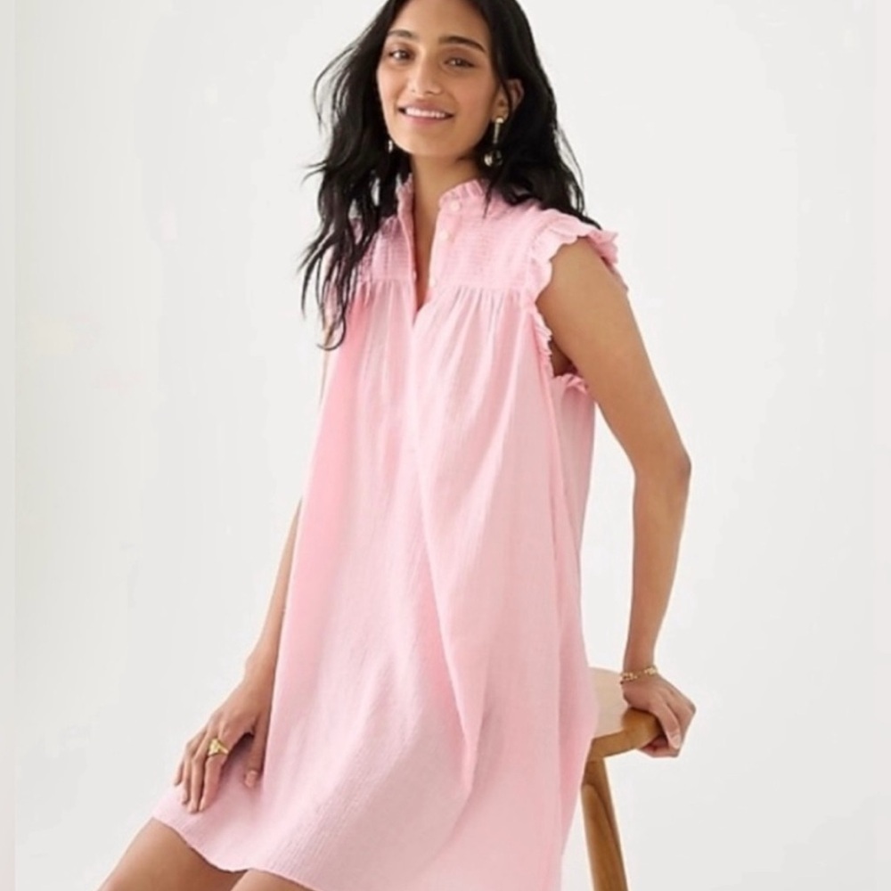 J.Crew Black Garden Dress in Soft Gauze, Size XS, Smocked, Ruffles - Picture 2 of 10
